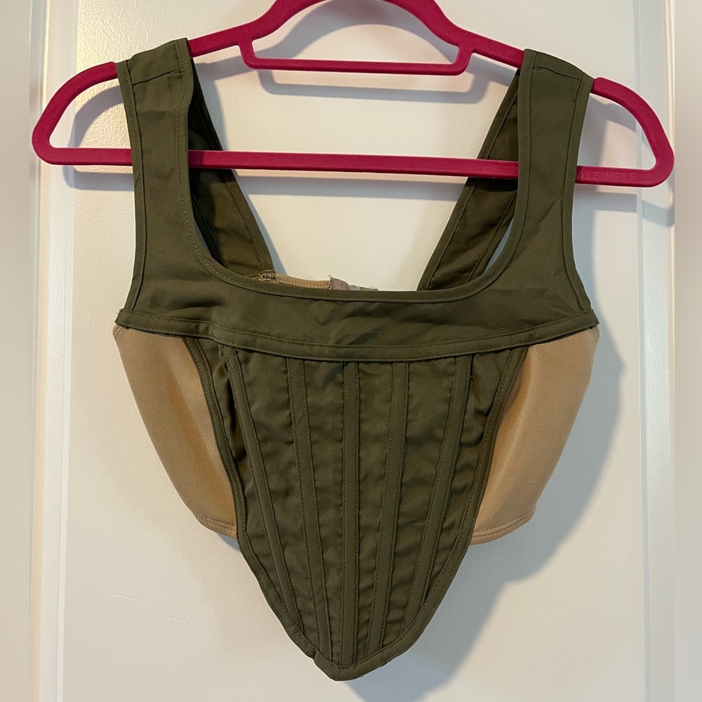 Pretty Little Thing KHAKI CARGO PANEL CORSET - Picture 5 of 7
